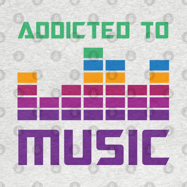 Addicted to music Retro Sound Wave by Adrian's Outline